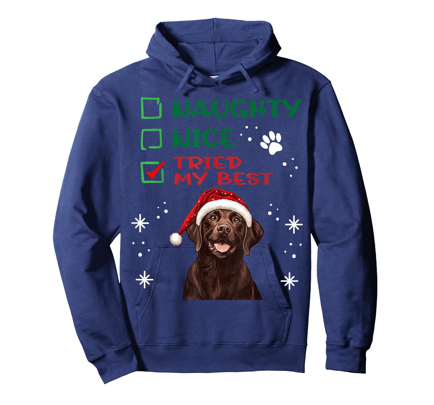 Cute Labrador Retriever Dog Christmas Naughty Nice Tried my T-Shirt