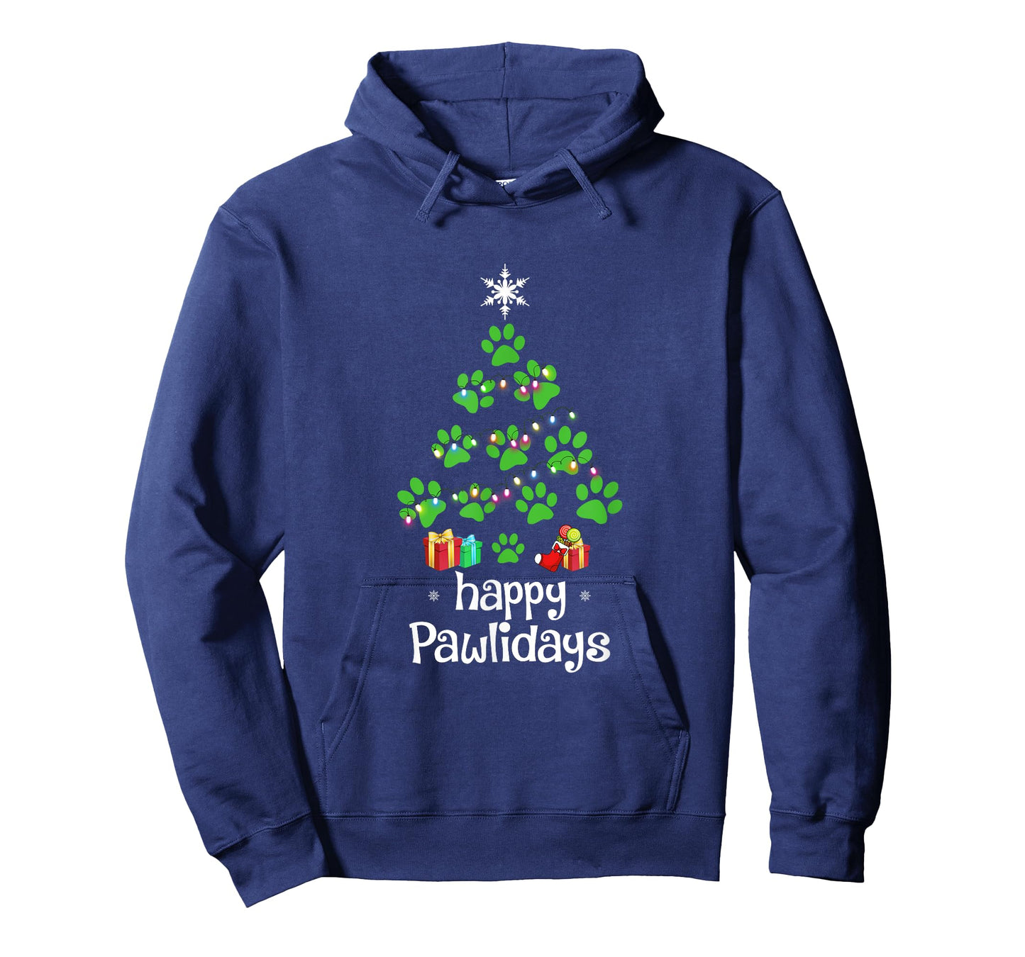 Happy Pawlidays Christmas T-shirt Funny Paws T-Shirt