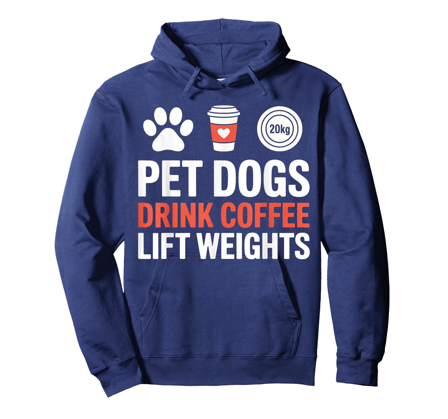 Pet Dogs Drink Coffee Lift Weights Funny Fitness Design T-Shirt