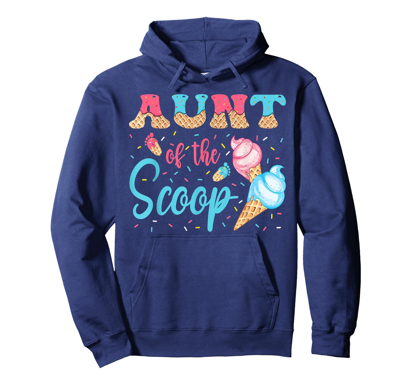 Aunt Of The Scoop Ice Cream Gender Reveal Baby Shower T-Shirt