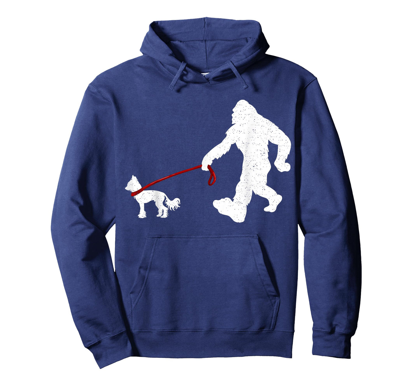 Funny Bigfoot Walking With Chinese Crested Dog Gifts T-Shirt