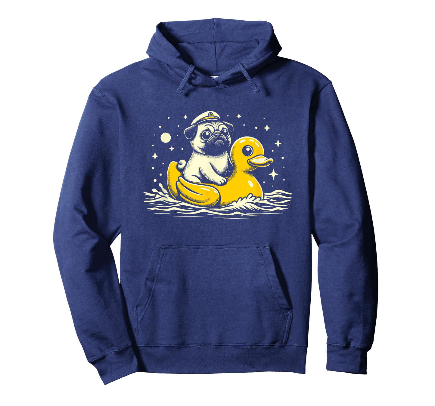Captain Pug Rubber Duck - Funny Dog Graphic Pug Duck Lover T-Shirt