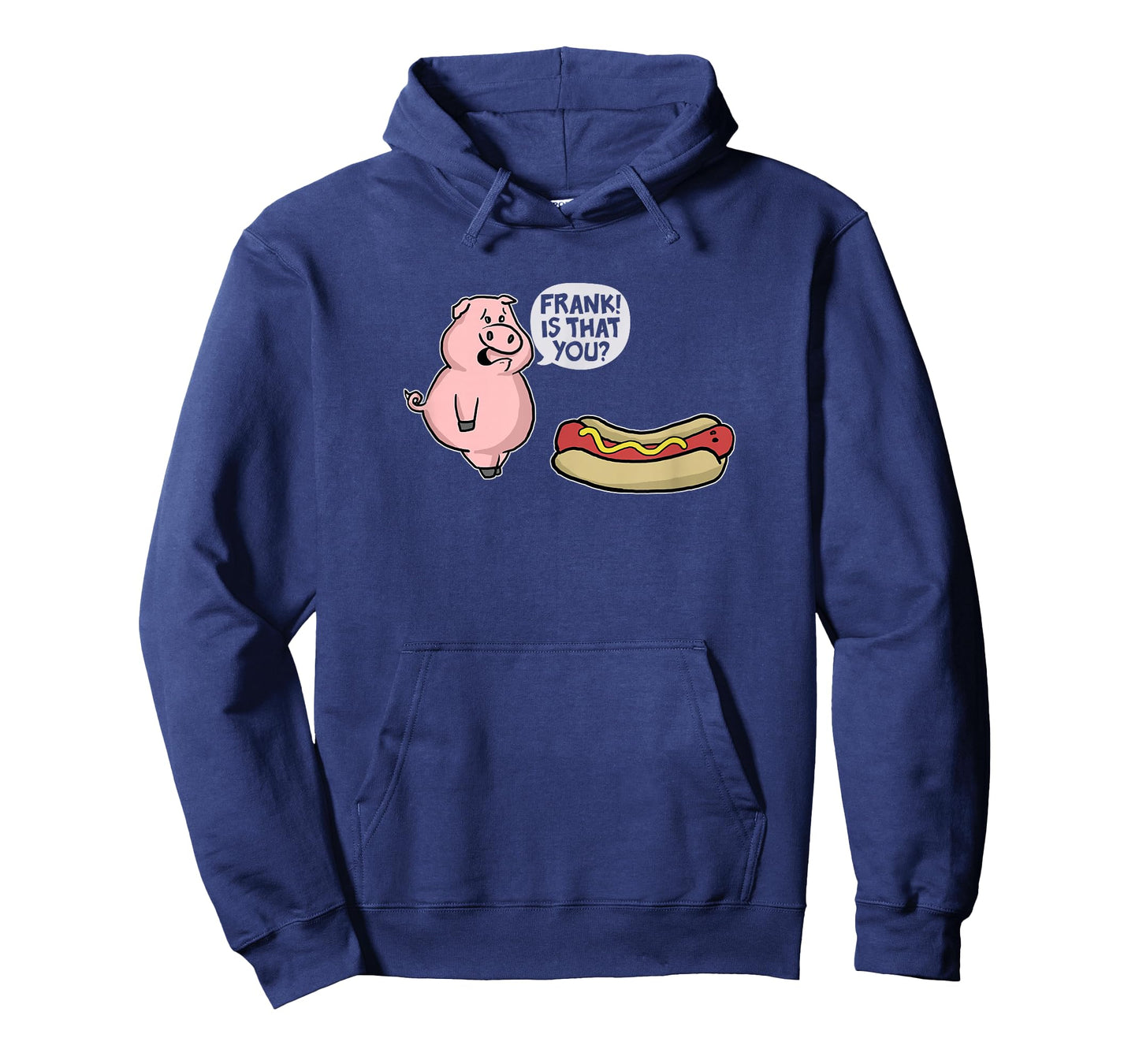 Trendy Apparel Unisex-Adults Casual Graphic T-Shirt Black Small Pig And Hot Dog Funny Cartoon T-Shirt