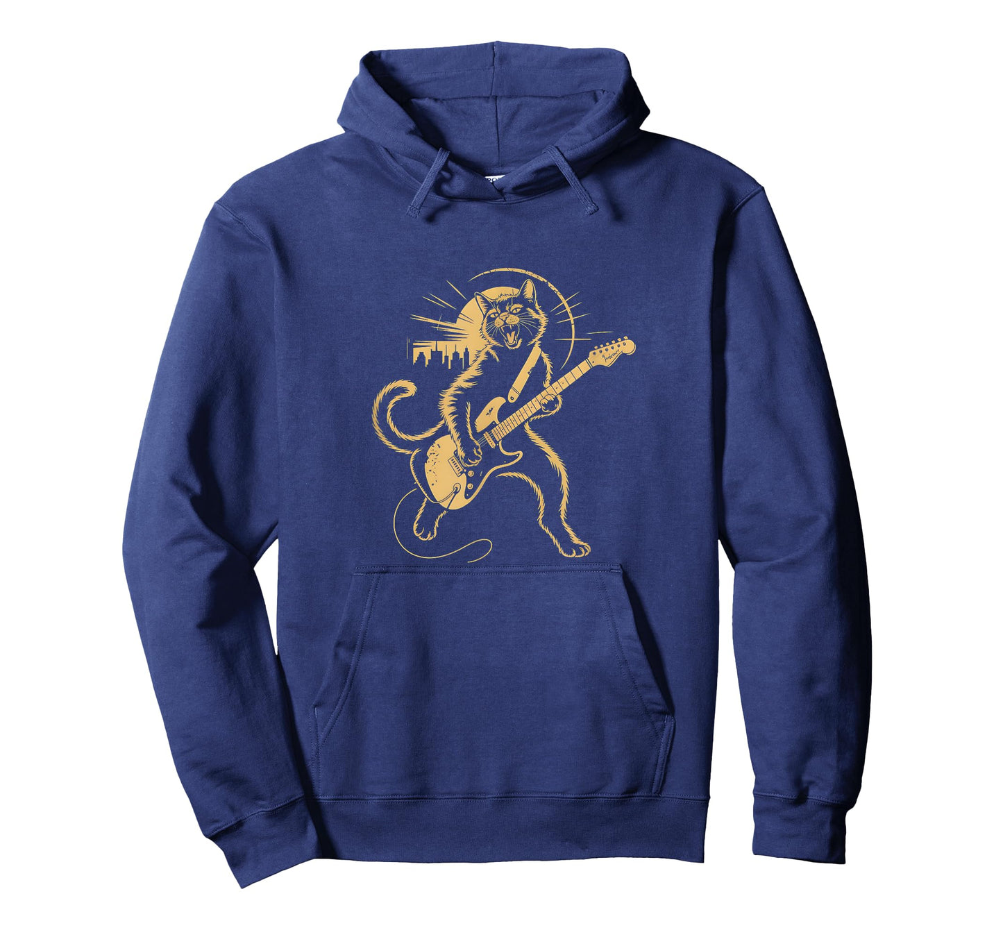 Cat Playing Guitar Rock Star Rock and Roll for Men Women T-Shirt