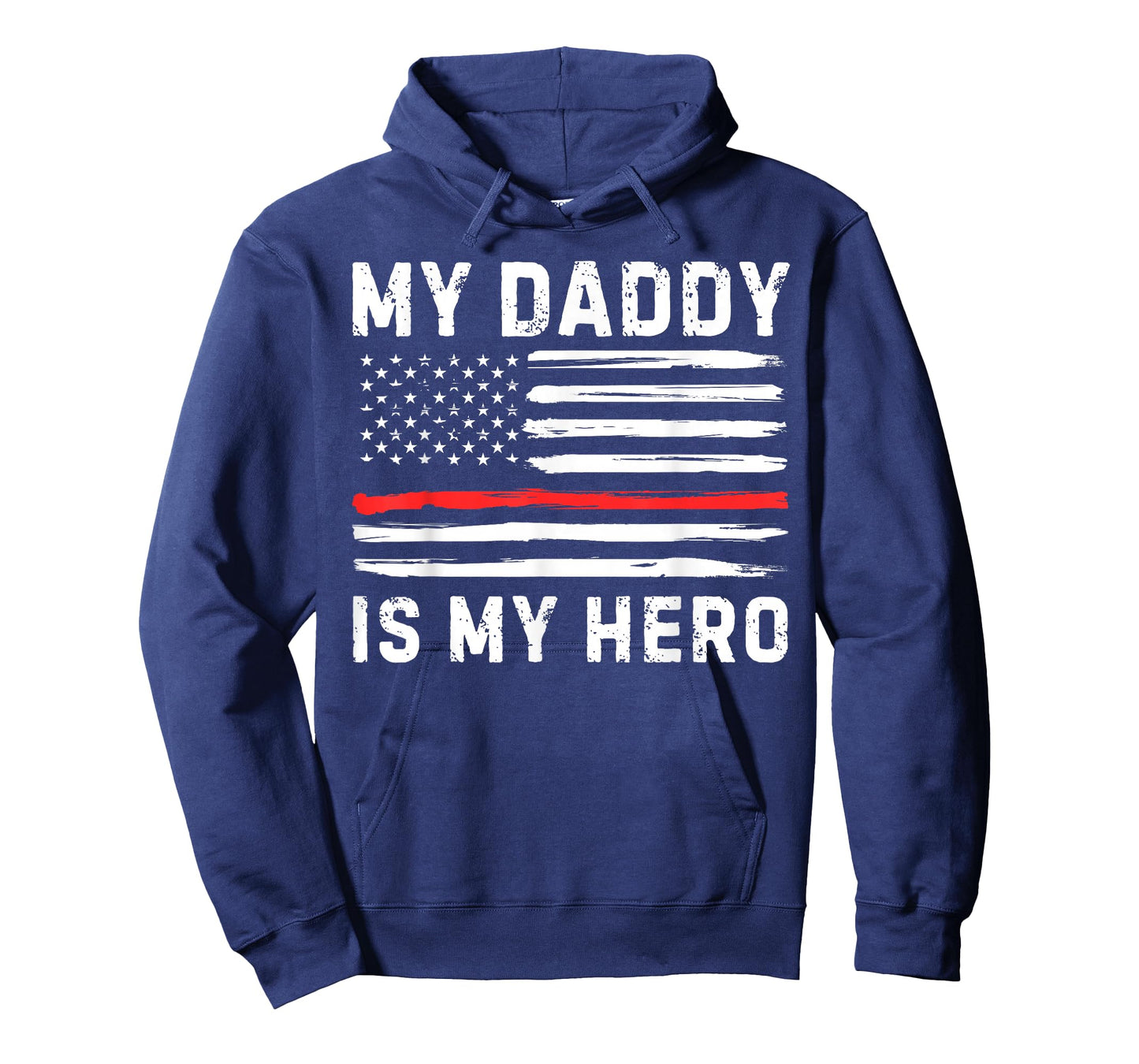 My Daddy is My Hero Firefighter Red Line American Flag Fire T-Shirt