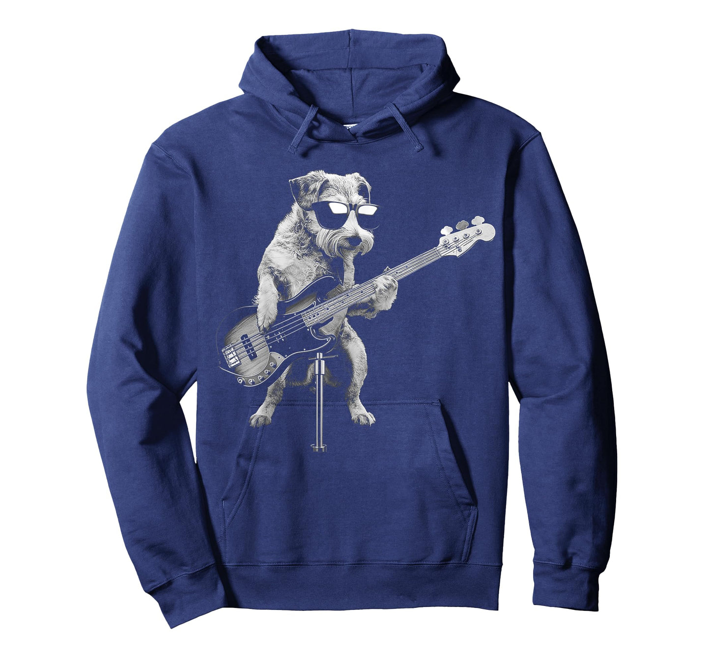 Guitarist Dog Playing Bass Guitar - Funny Guitar Dog Men Women Kids T-Shirt
