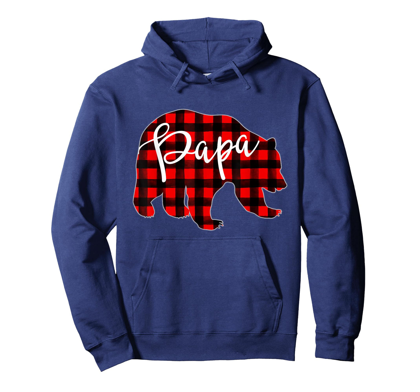 PAPA BEAR | Red Plaid Matching Family Christmas Eve Buffalo T-Shirt