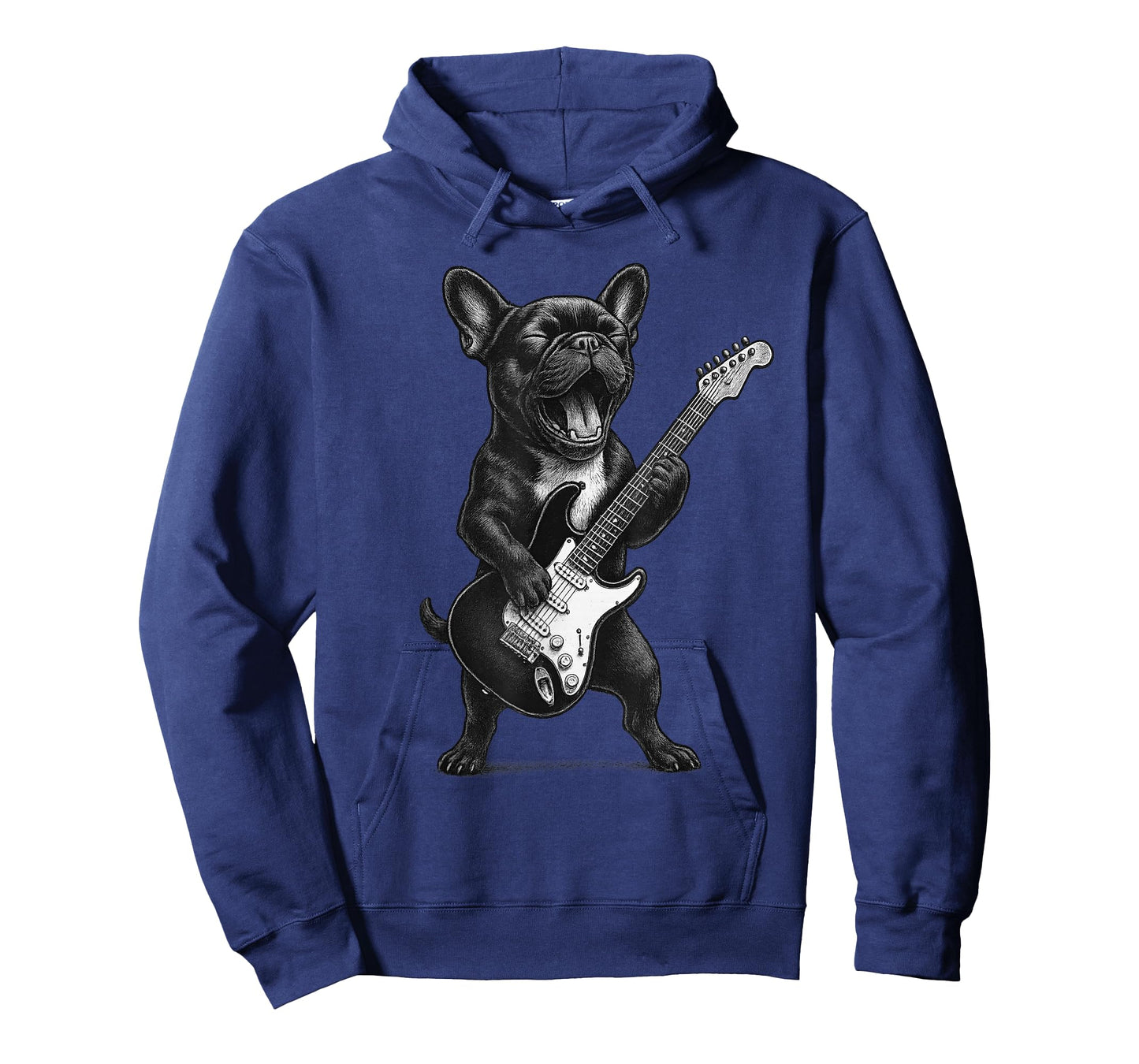 French Bulldog Playing Guitar Rock Music Dog Lover T-Shirt for Men Women Kids