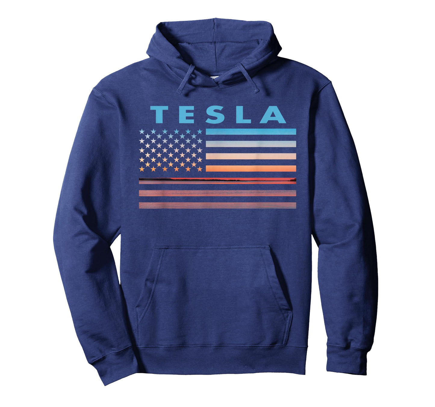 Vintage Sunset American Flag Tesla, West Virginia T-Shirt