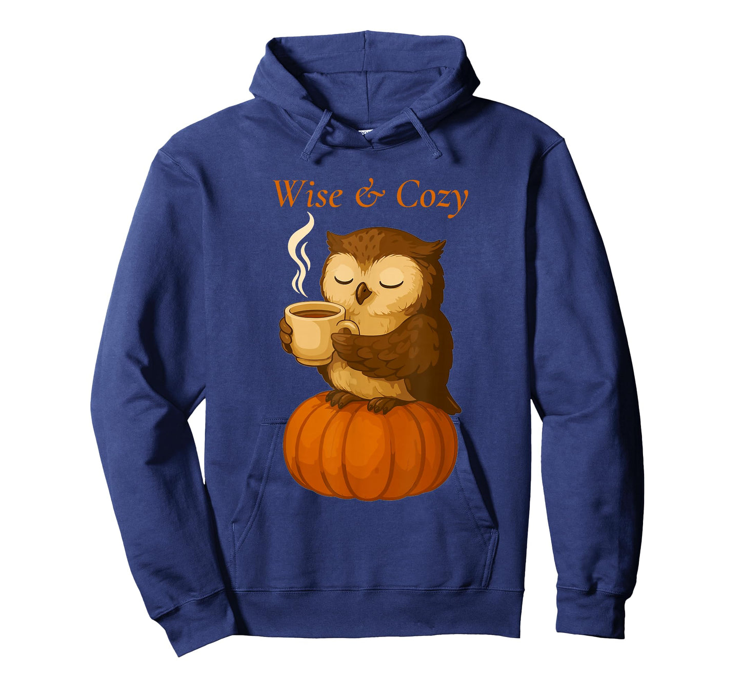 Wise Owl with Coffee on Pumpkin – Fall Halloween T-Shirt