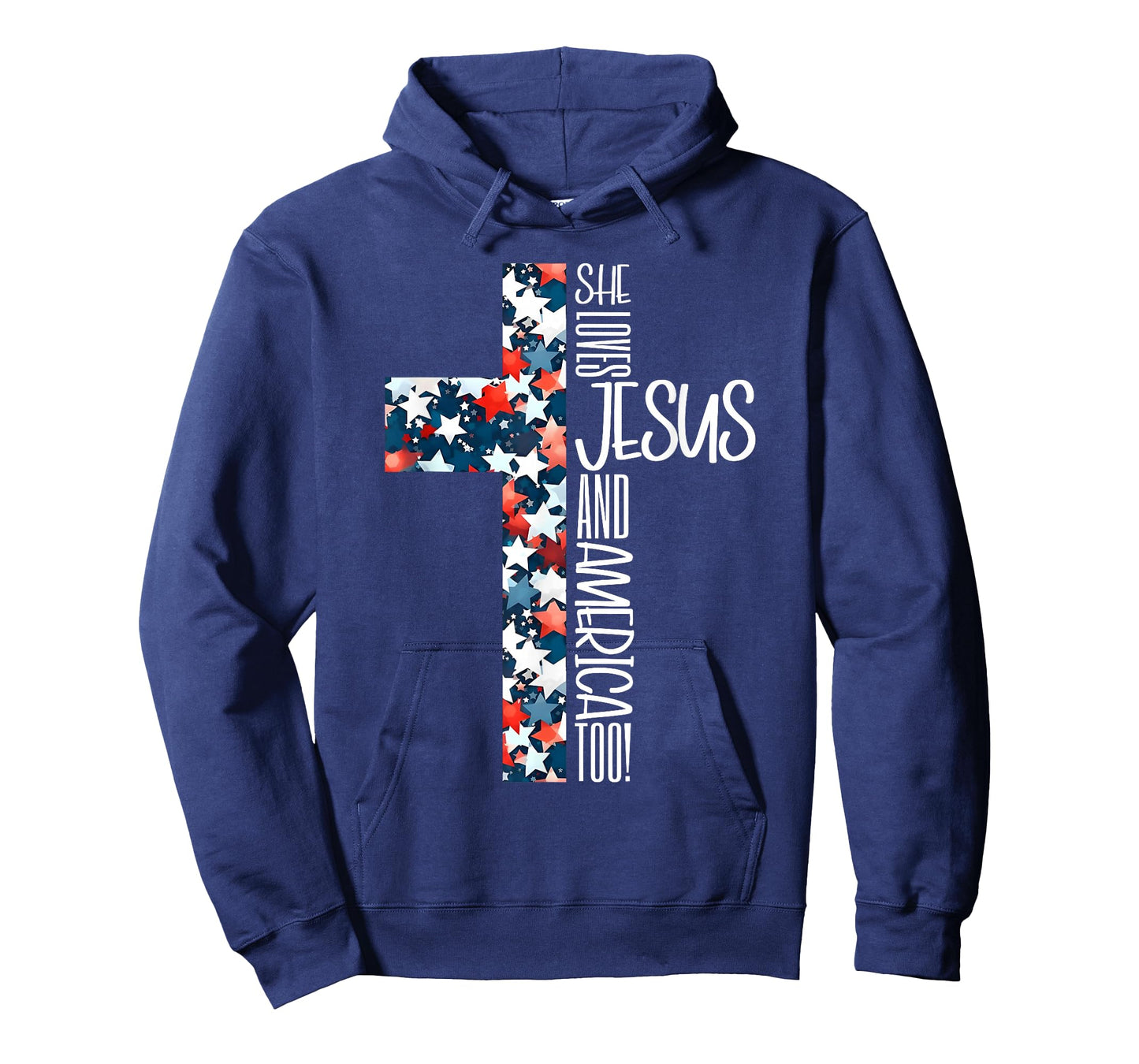 She Loves Jesus & America Too Christian American 4th Of July T-Shirt