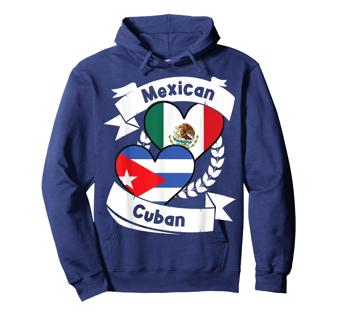 Mexican Cuban Heart Flags Mexico Cuba T-Shirt