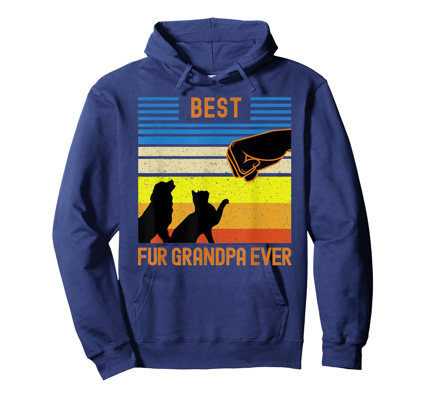 Mens Best Fur Grandpa Ever Funny Vintage Retro Dog and Cat Owner T-Shirt