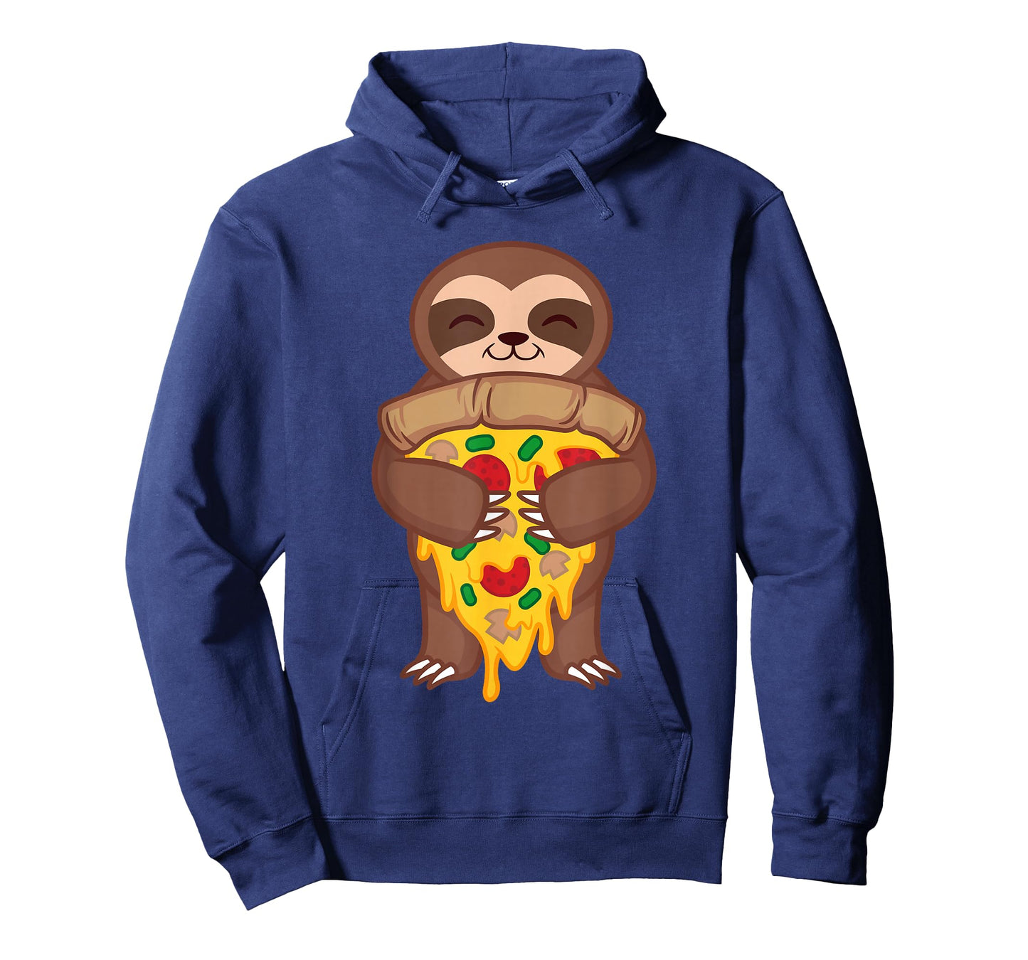 Sloth Holding Pepperoni Pizza Funny Foodie Animal Lover Gift T-Shirt