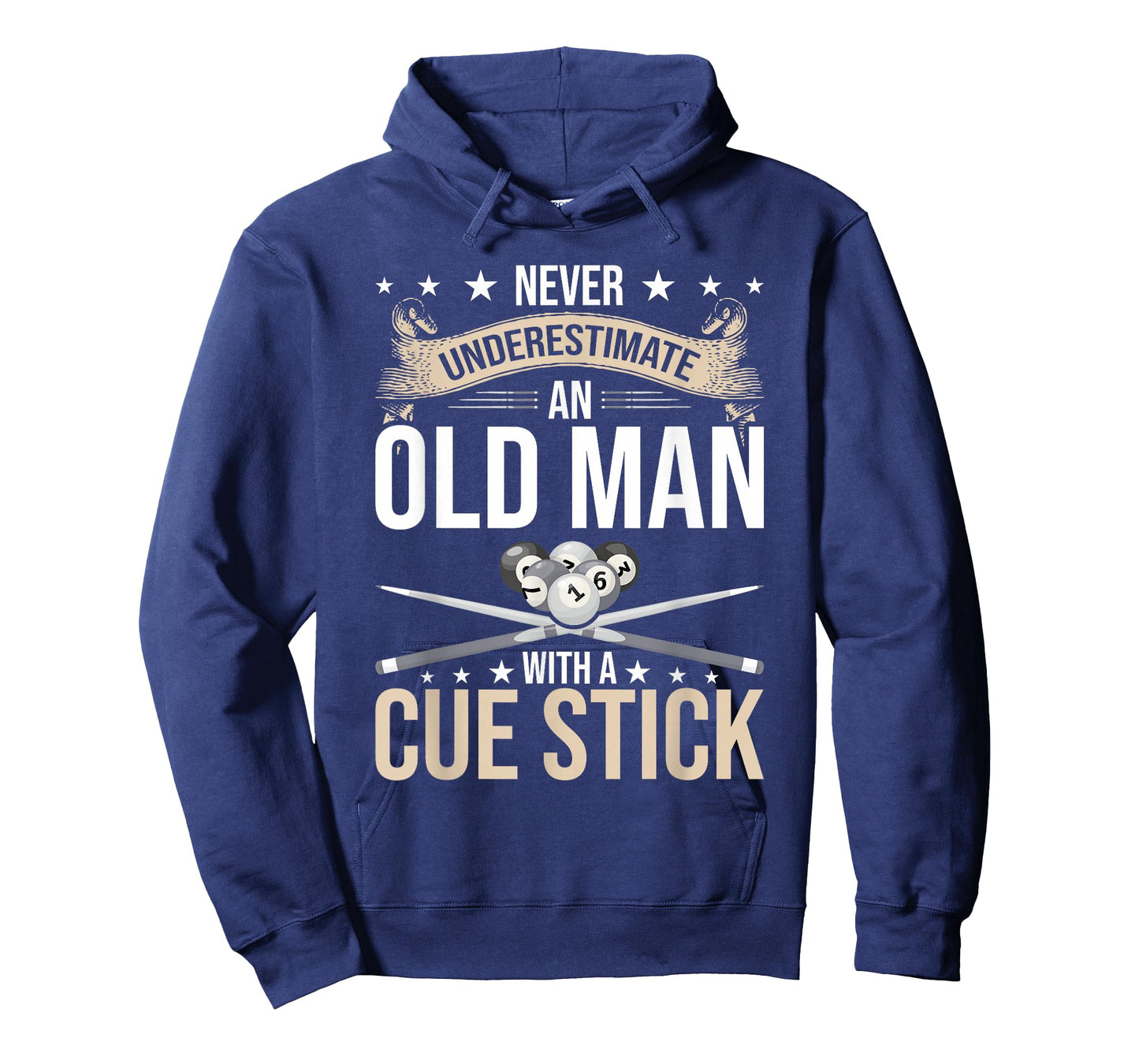 Never Underestimate an old Man with a Cue Stick Pool T-Shirt