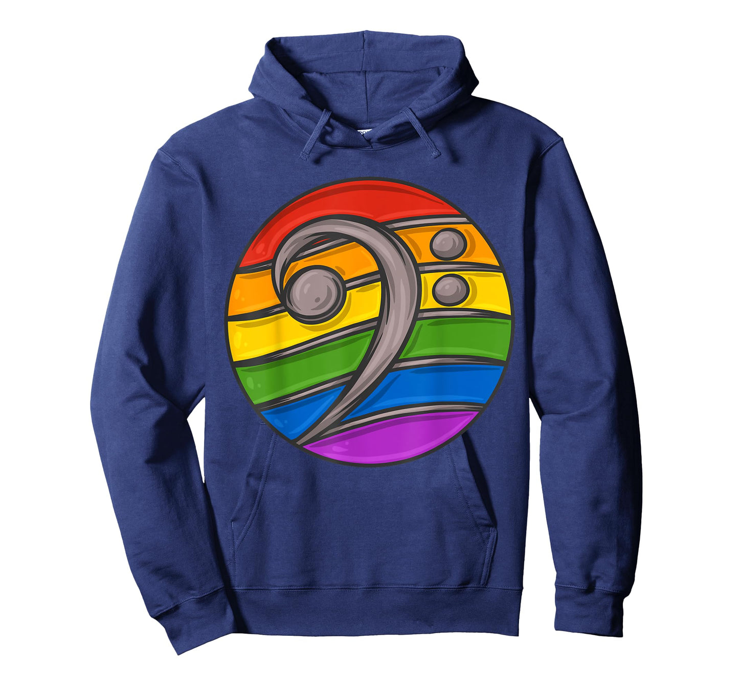 Bass Clef Headphones Notes Music Song Musician Rainbow T-Shirt