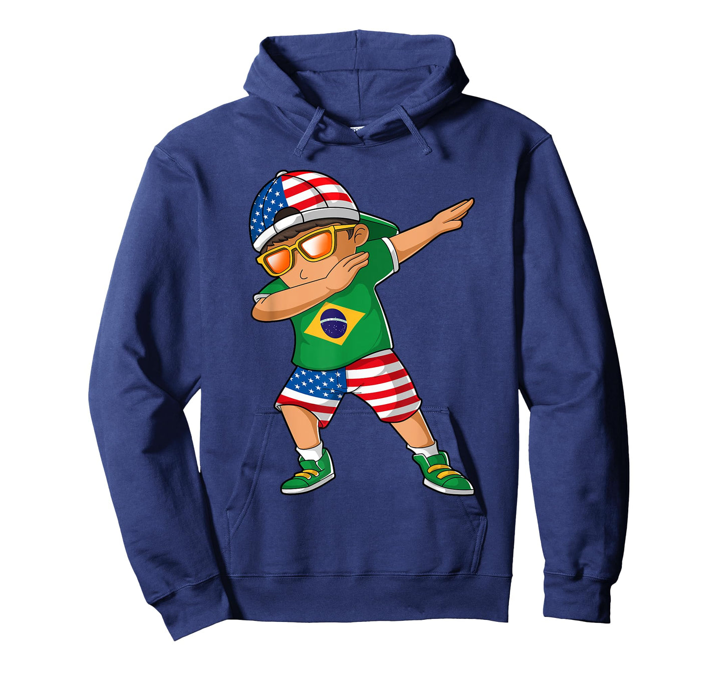 Half American Half Brazilian Boy Kid Brazil Flag Patriotic T-Shirt