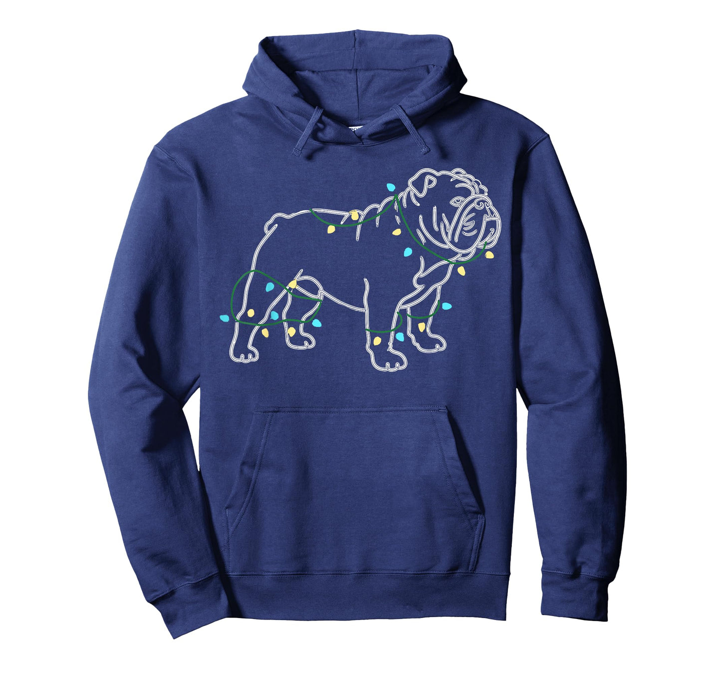 Dog Christmas Outfit, English Bulldog Christmas Lights T-Shirt