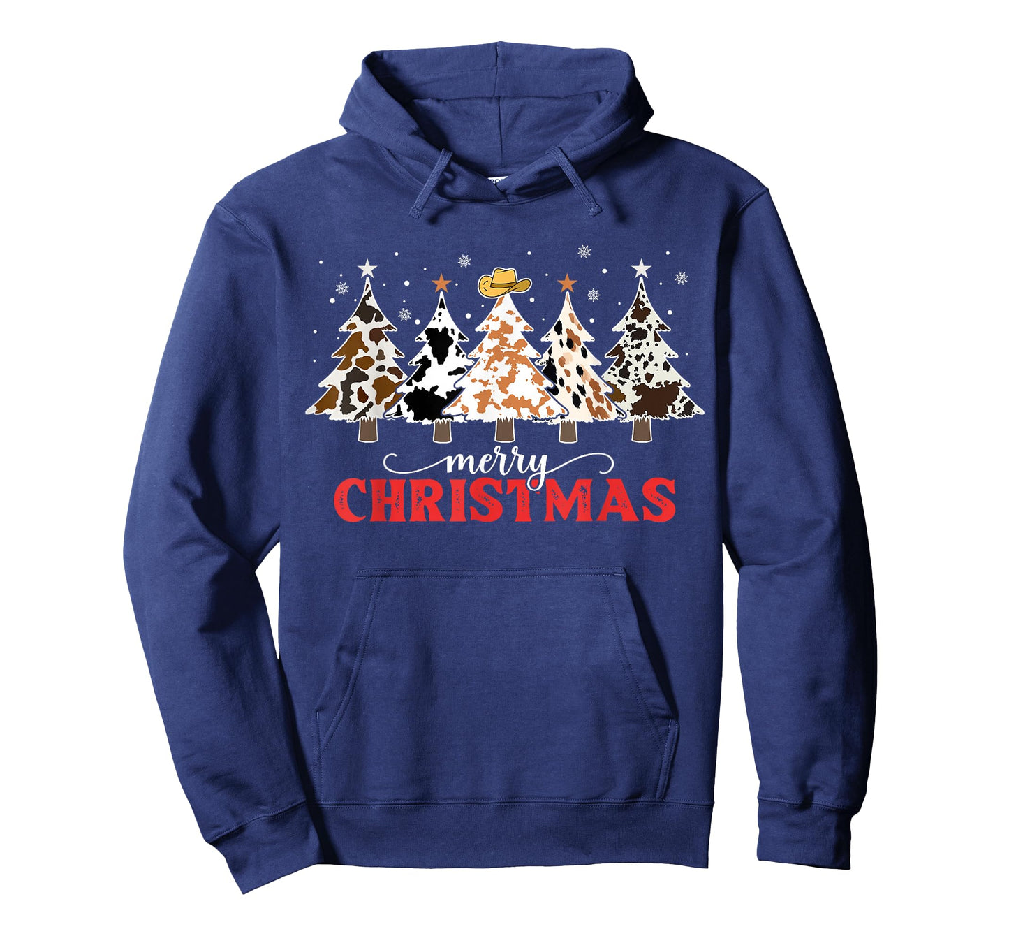 Country Christmas Tree Cowhide Xmas Cow Farm Cowboy Western T-Shirt