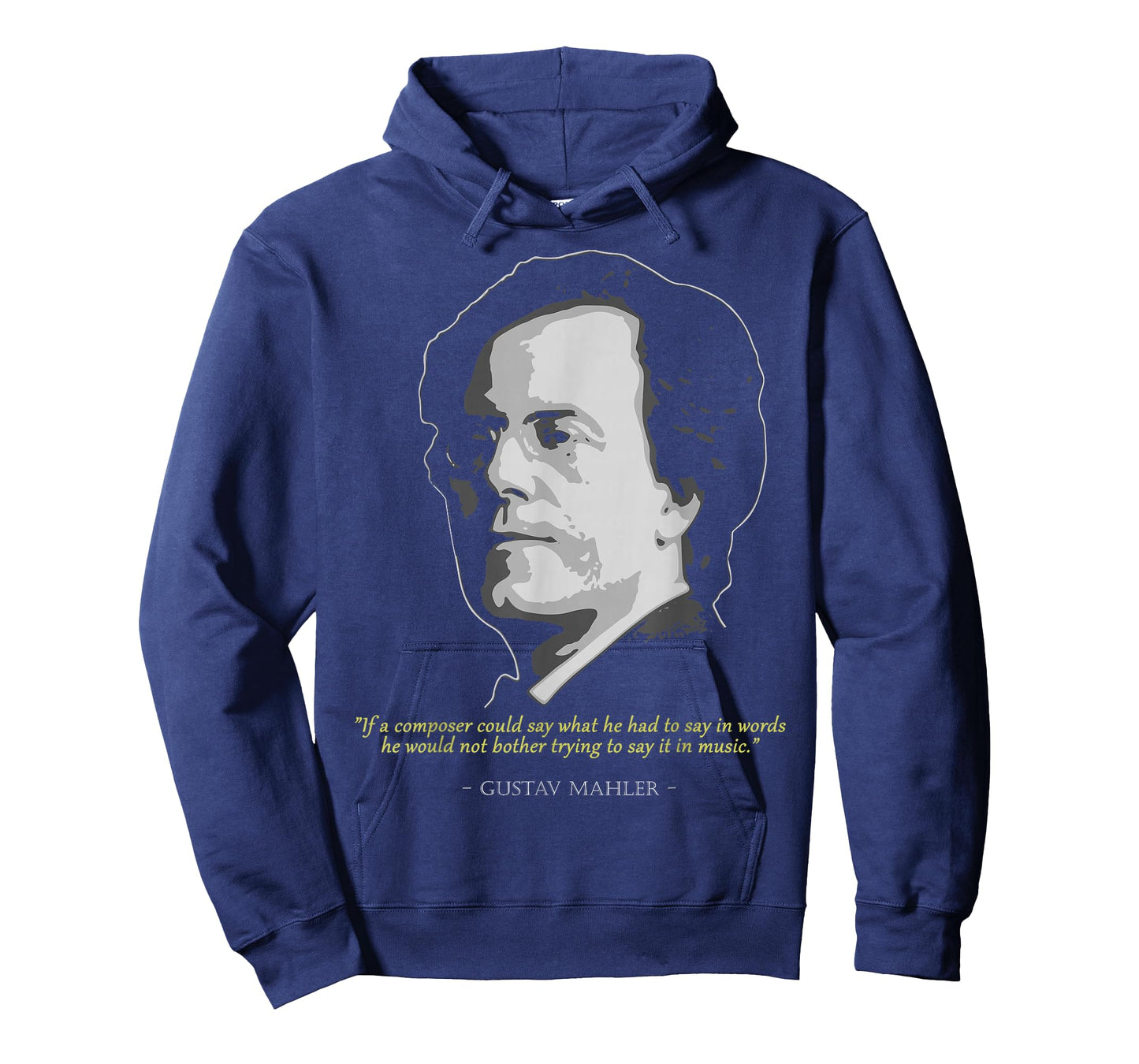 Classical Music Composer History Love Store Gustav Mahler Quote T-Shirt - Men's Unisex Adult Black Crew Neck Short Sleeve Classic Fit Polyester T-Shirt - Small