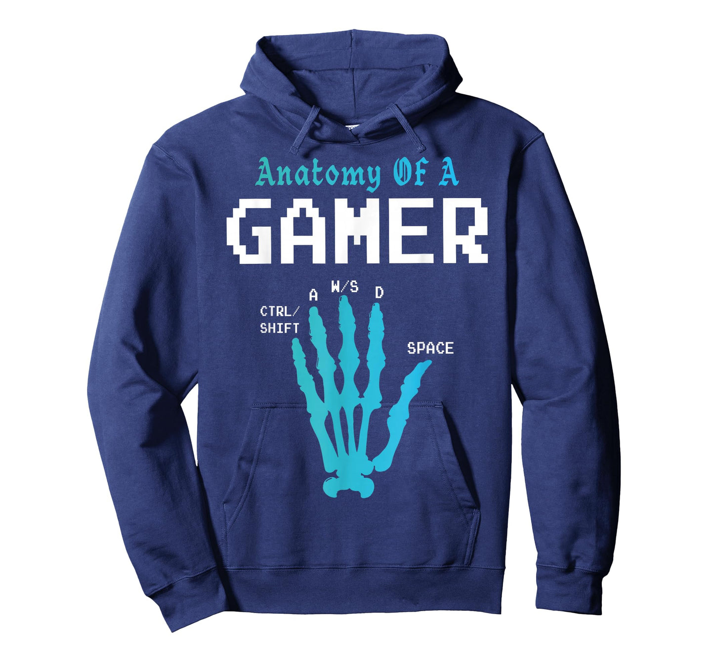 Anatomy of a Gamer Graphic Skeleton Hand Video Game WASD T-Shirt