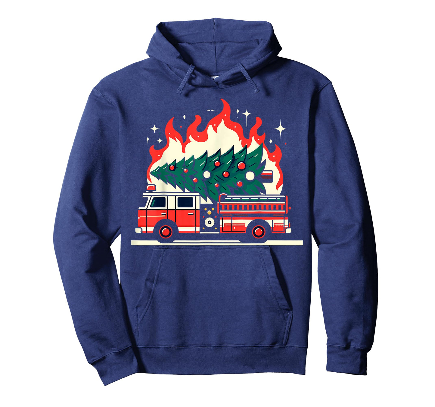 Firetruck Fireman Christmas Tree Firefighter Fire Truck T-Shirt