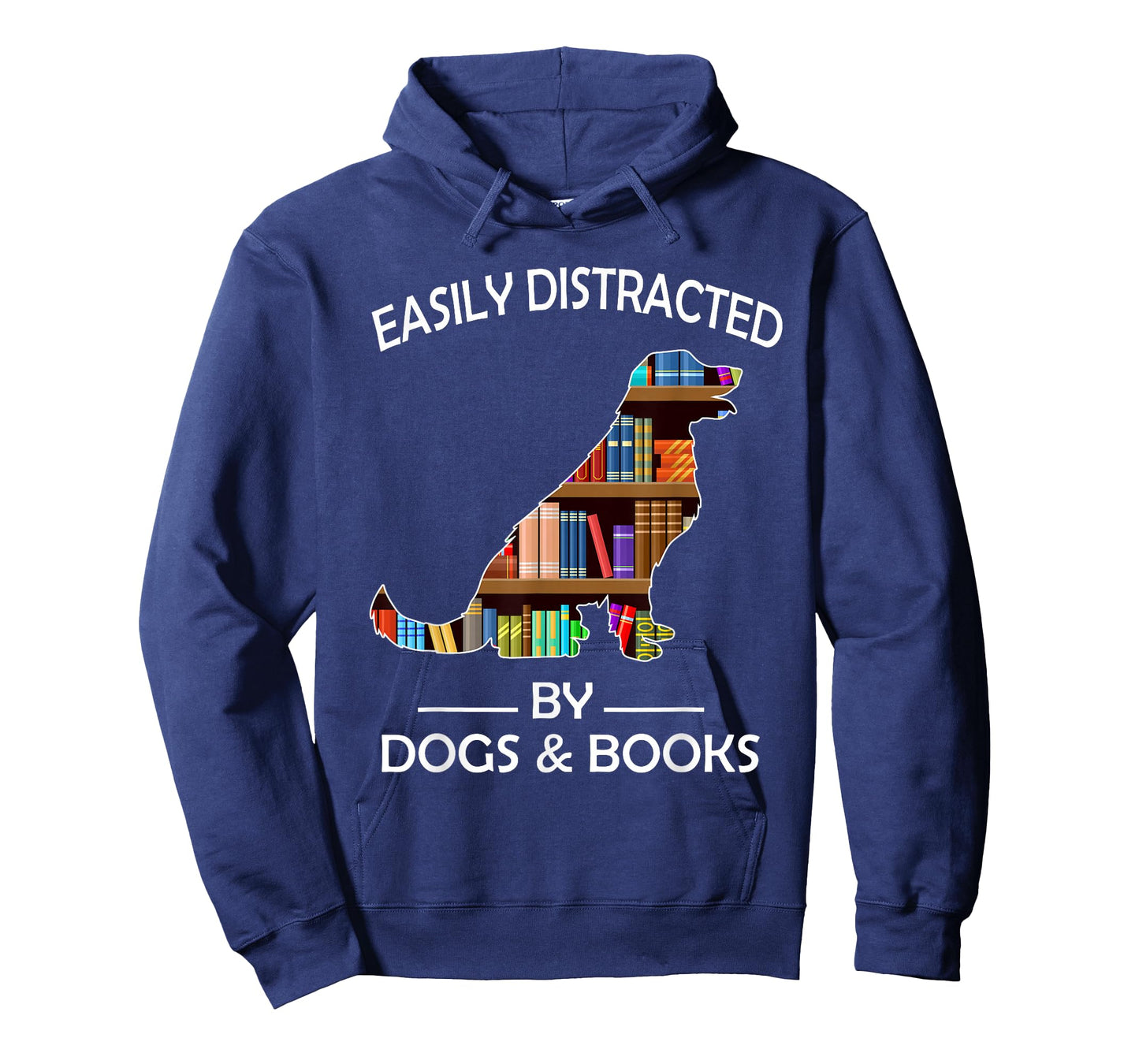 Easily Distracted By Dogs & Books Funny Golden Retriever T-Shirt