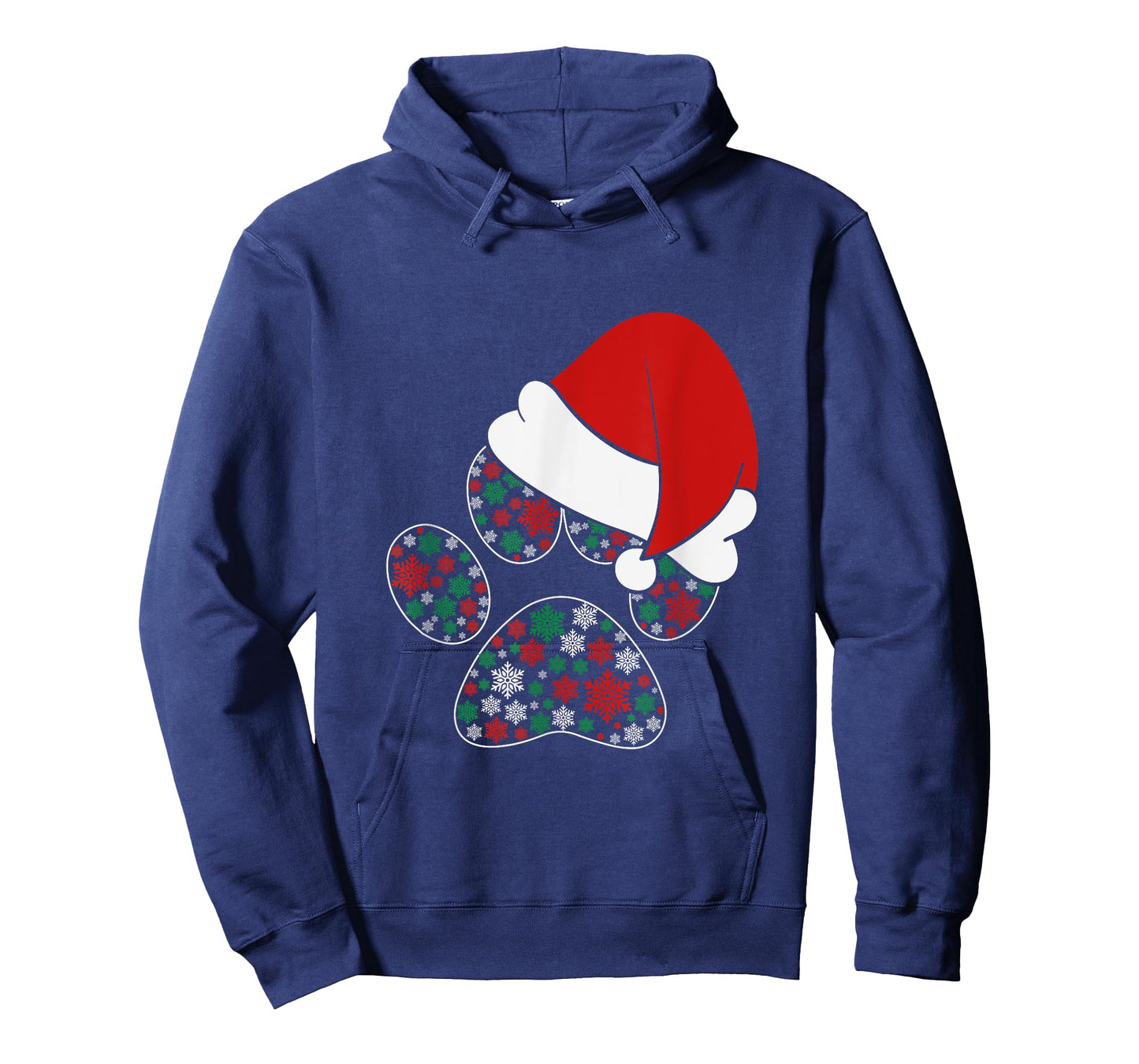 Dog Paw Snowflakes Santa Hat Christmas Dog Lovers Men Women Kids T-Shirt