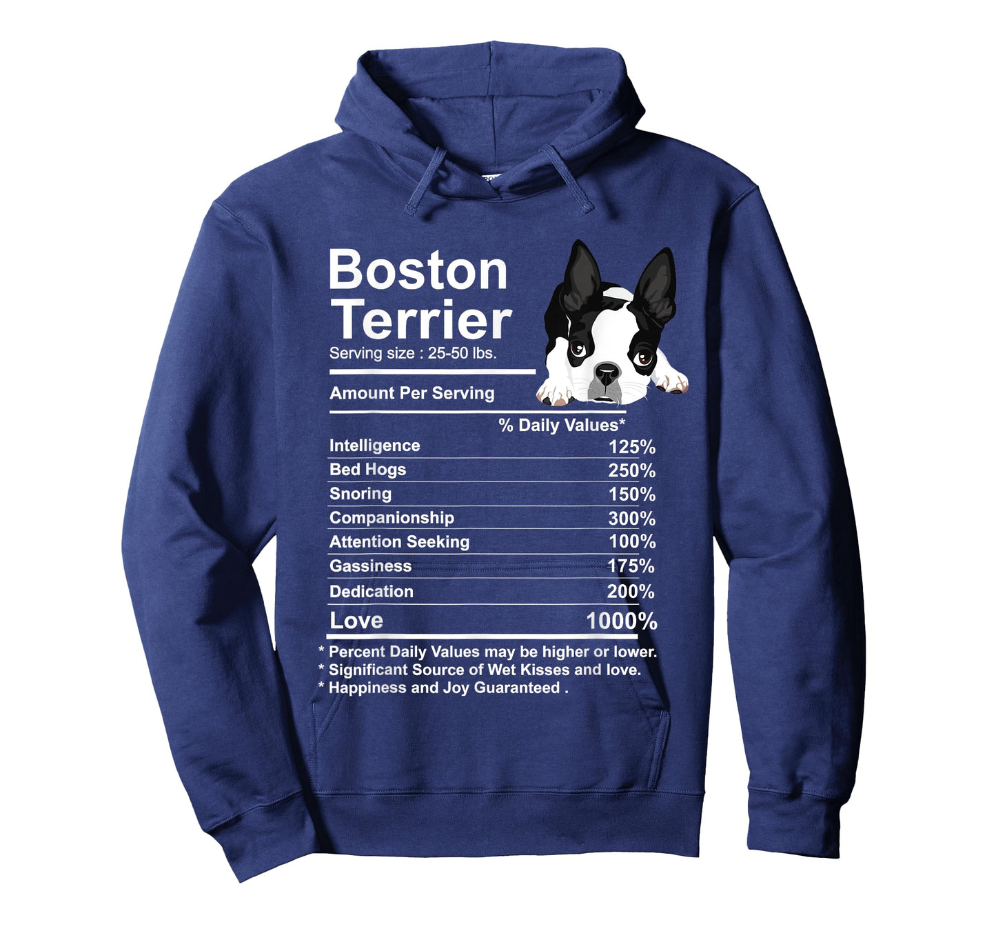 Funny Boston Terrier Facts Nutrition Gift Boston Terrier mom T-Shirt