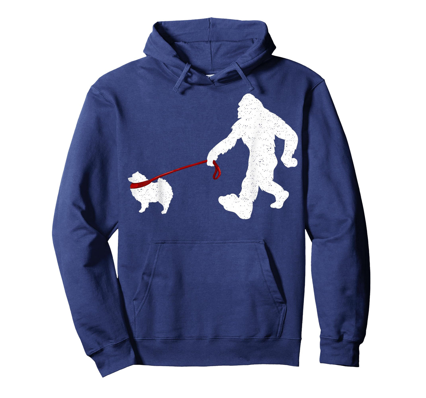 Funny Bigfoot Walking With Keeshond Dog Gifts T-Shirt