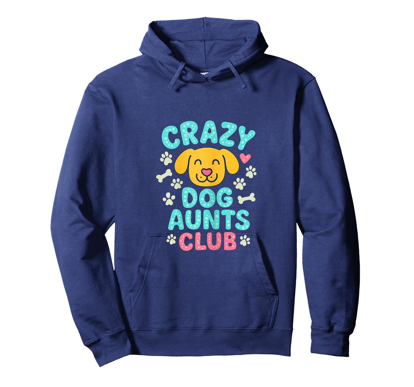 Crazy Dog Aunts Club Cartoon Dog Paw Print Graphic T-Shirt
