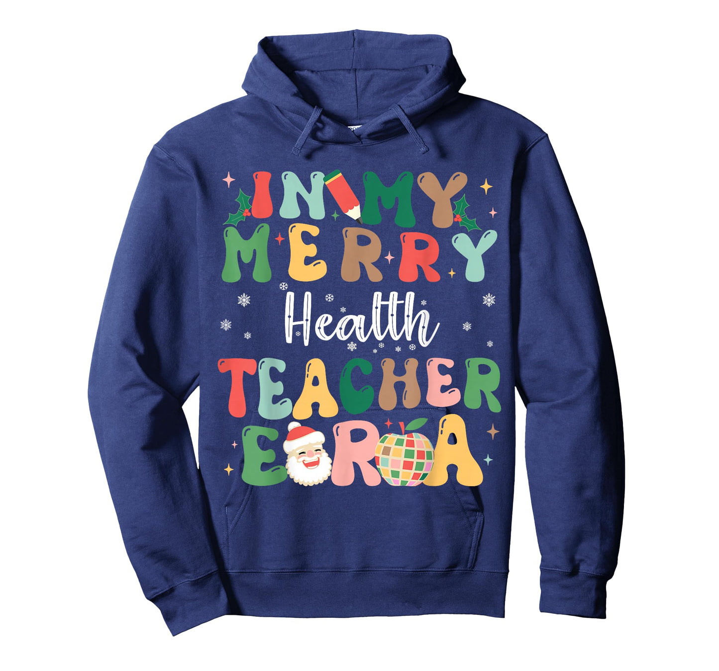 In My Merry Health Teacher Era Retro Christmas T-Shirt