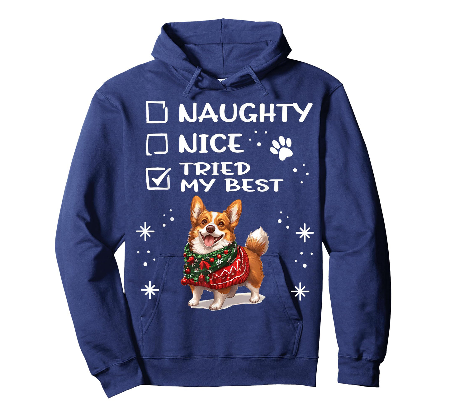 Cute Cardigan Welsh Corgi Dog Christmas Naughty Nice Tried T-Shirt