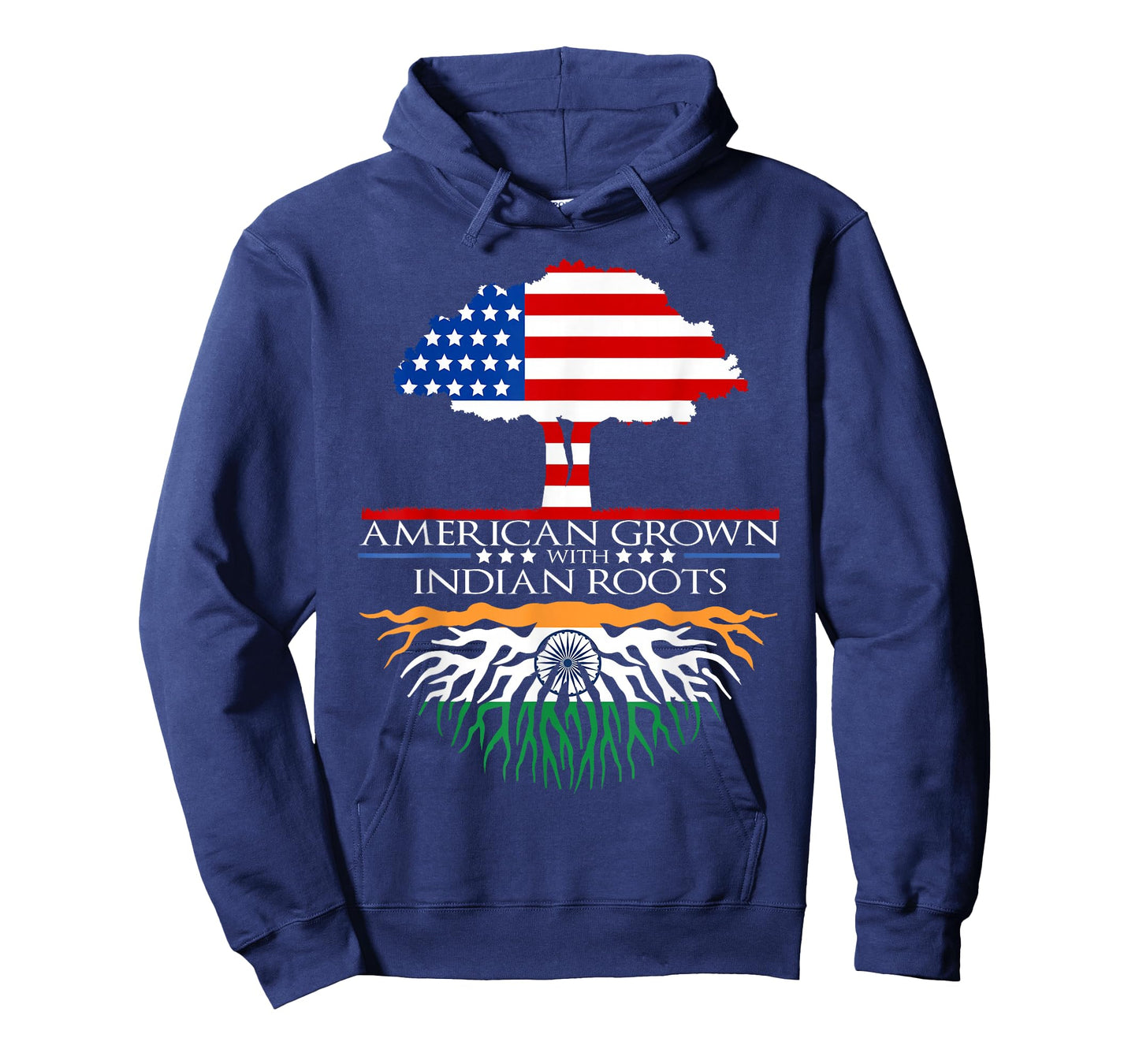 Indian Roots American Grown Tree Flag USA India Asian T-Shirt