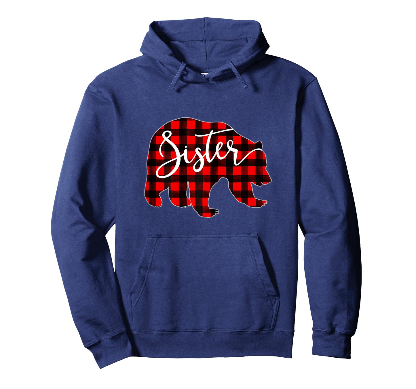 Red Plaid Sister Bear Matching Family Christmas Eve Buffalo T-Shirt