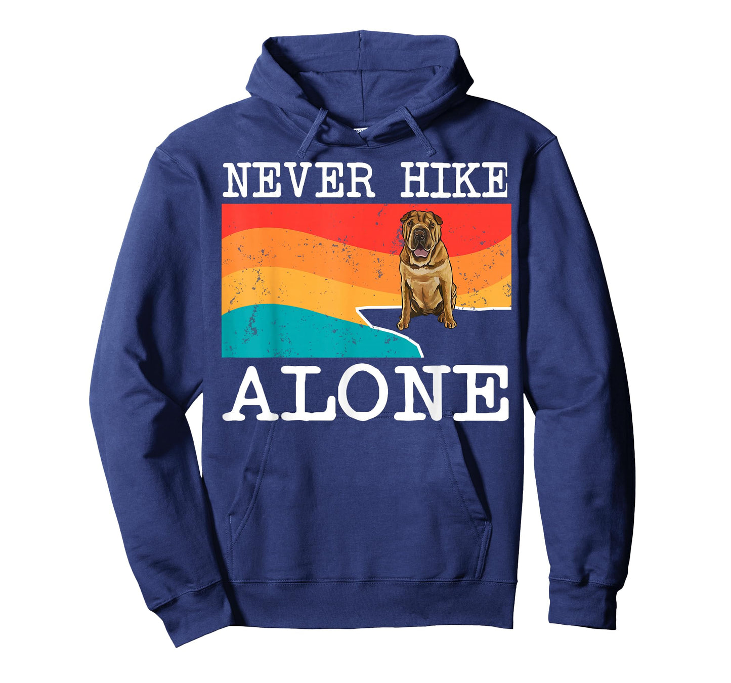 Never Hike Alone Chinese Shar-Pei Graphic Hiking T-Shirt