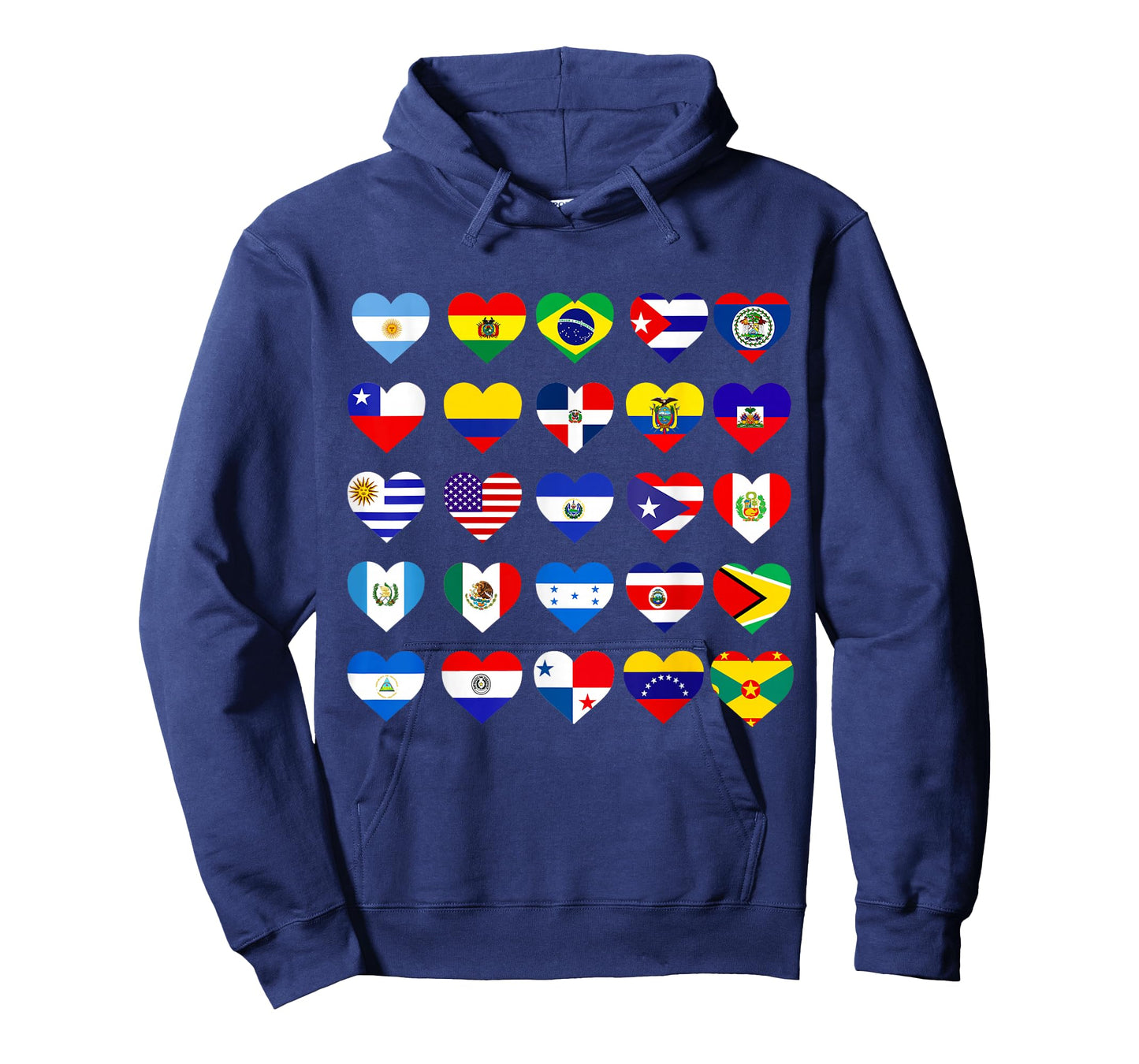 Mes de la Herencia Hispana Camiseta All Latin American Flags Countries Hispanic Latino Pride T-Shirt, Black