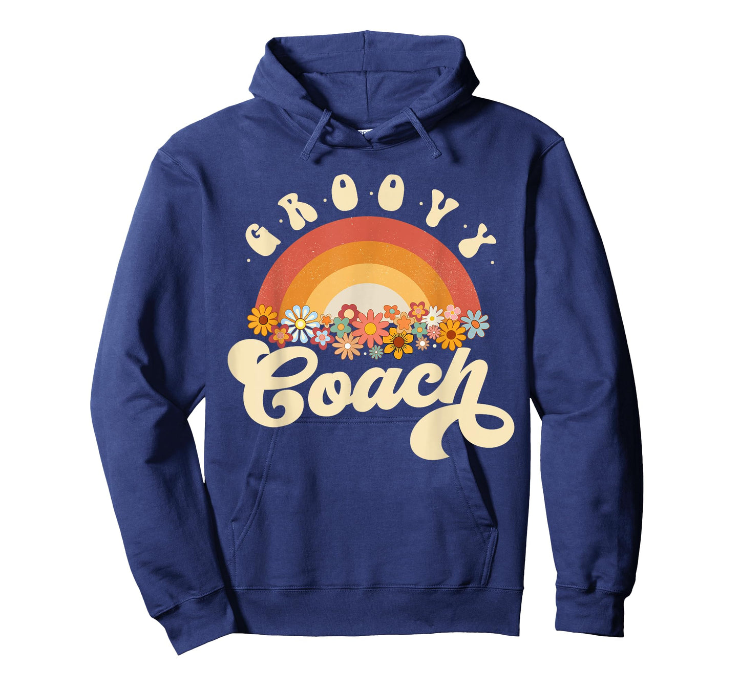 Groovy Coach Retro Rainbow Colorful Flowers Design Coach T-Shirt