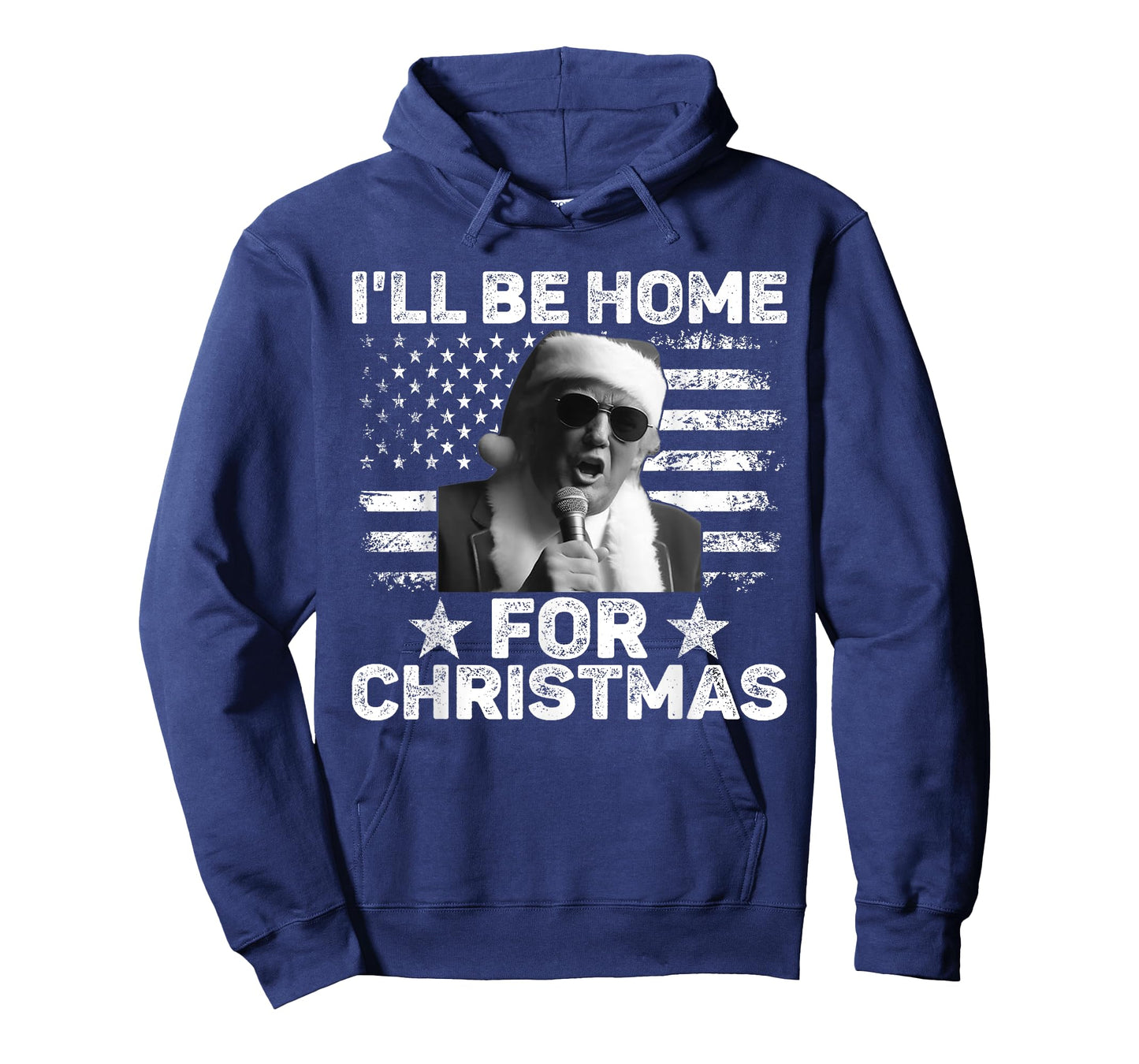I'll Be Home For Christmas Santa Trump Xmas USA Flag Pajamas T-Shirt