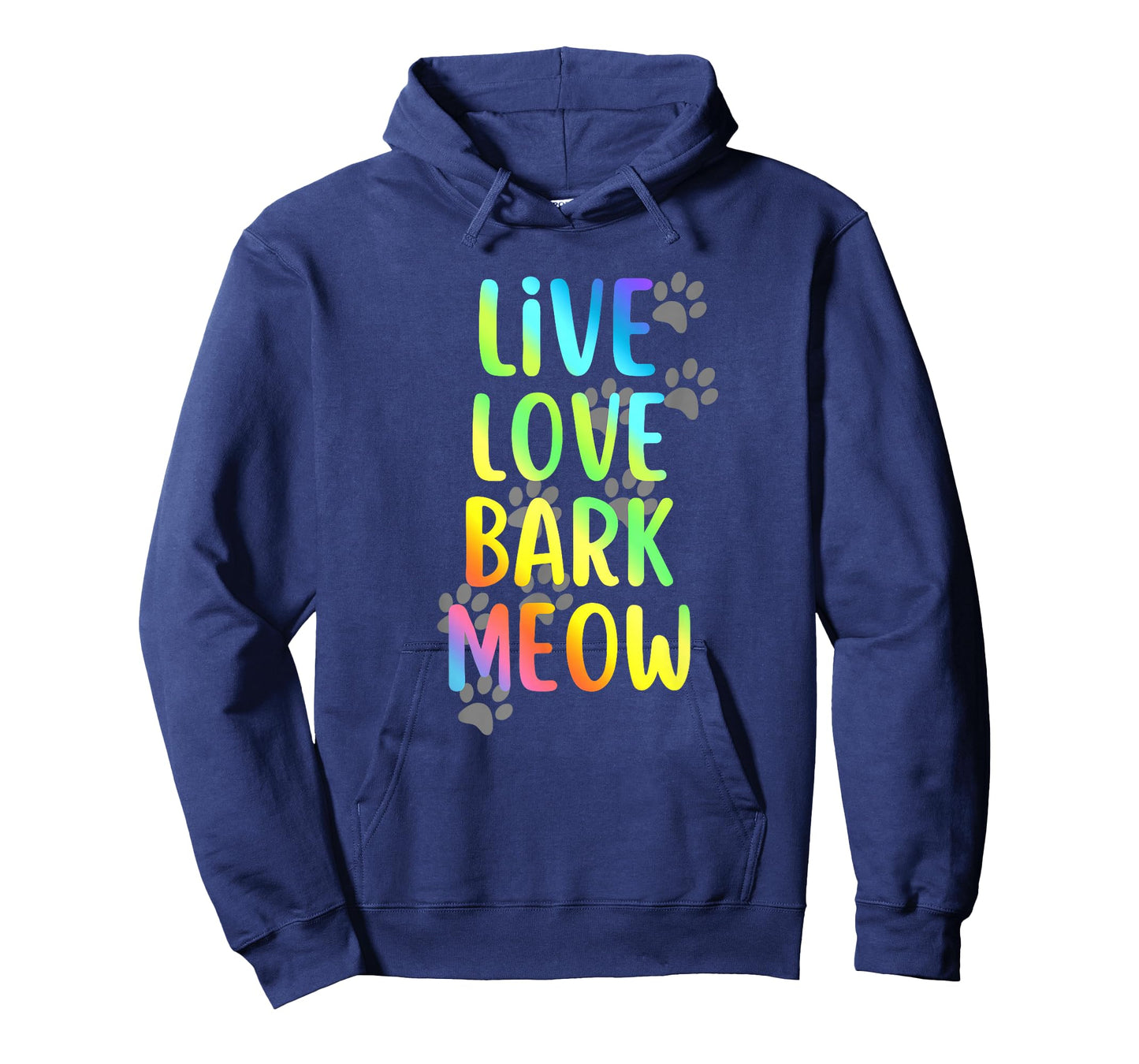 Live Love Bark Meow Dog and Cat Lovers Graphic T-Shirt