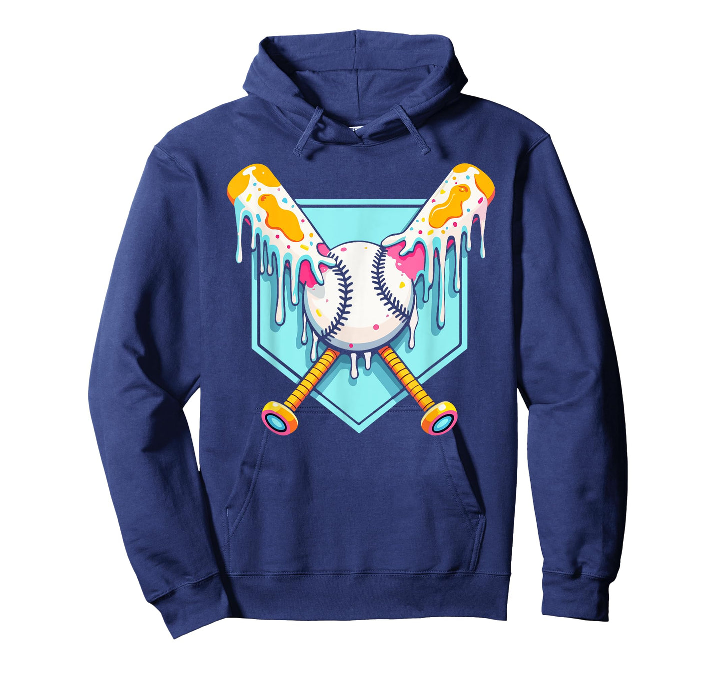 Baseball Ice Cream Dripping Baseball Home Plate Drip Boys T-Shirt