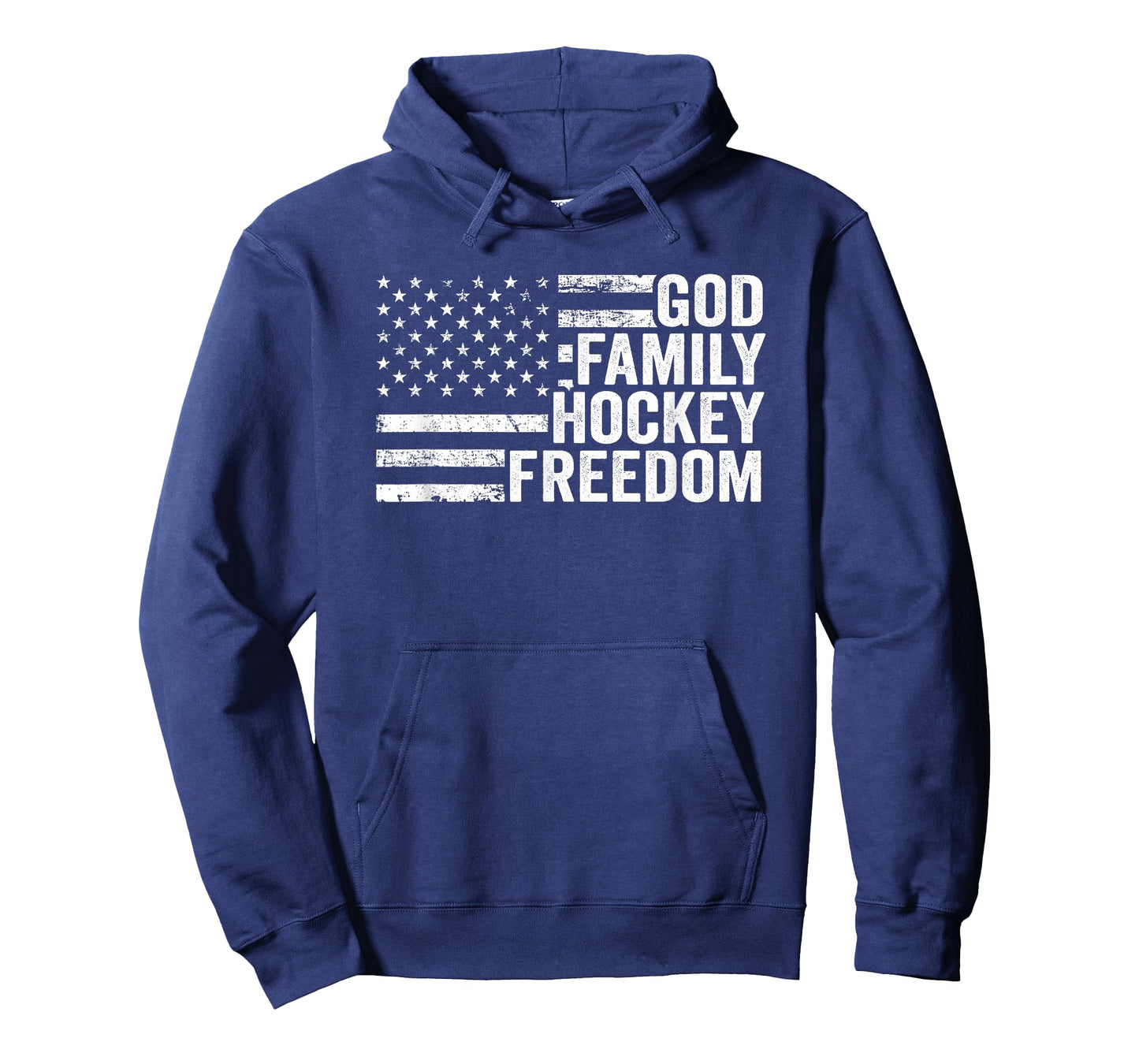 God Family Hockey Freedom - Player Coach American USA Flag T-Shirt