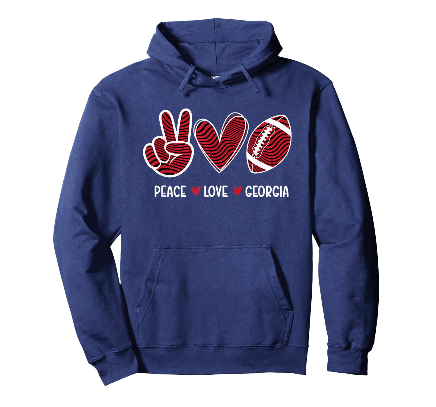 Peace Love Georgia - Georgia Football Lover Game Day T-Shirt