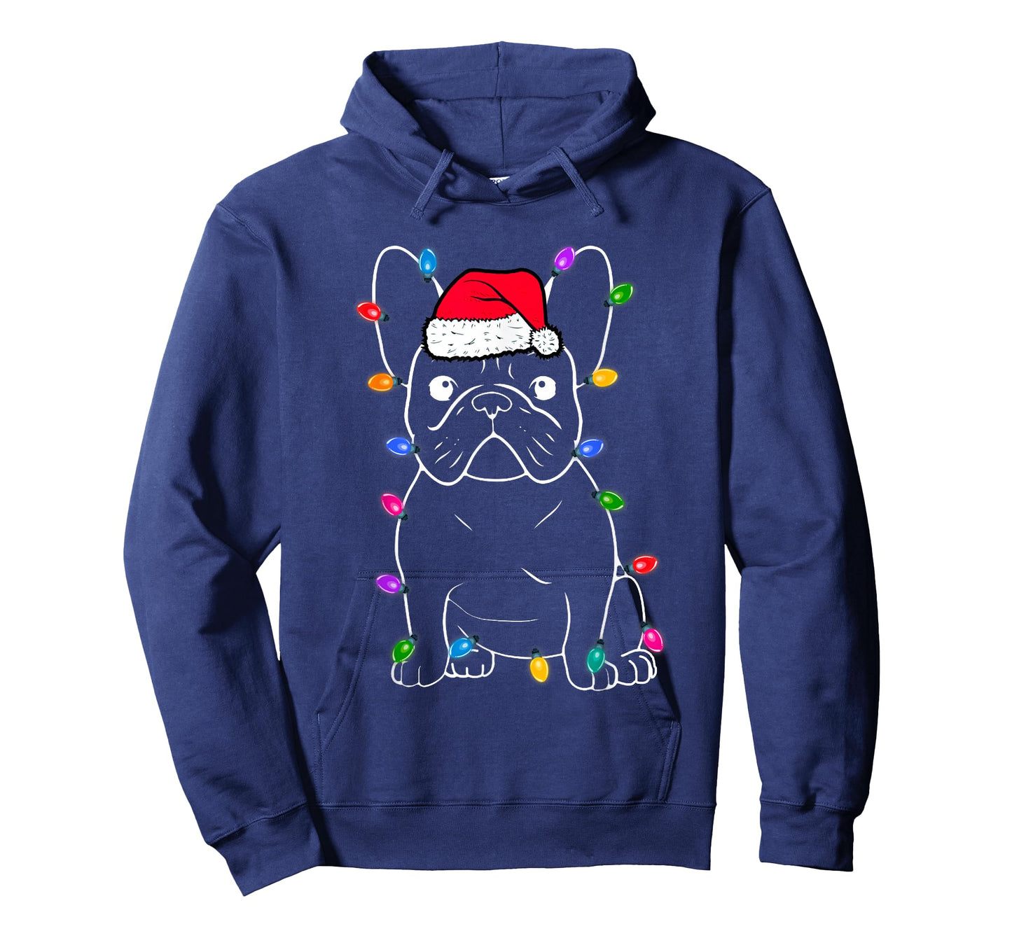 French Dog Xmas Lights Cute Christmas Matching Family Group T-Shirt