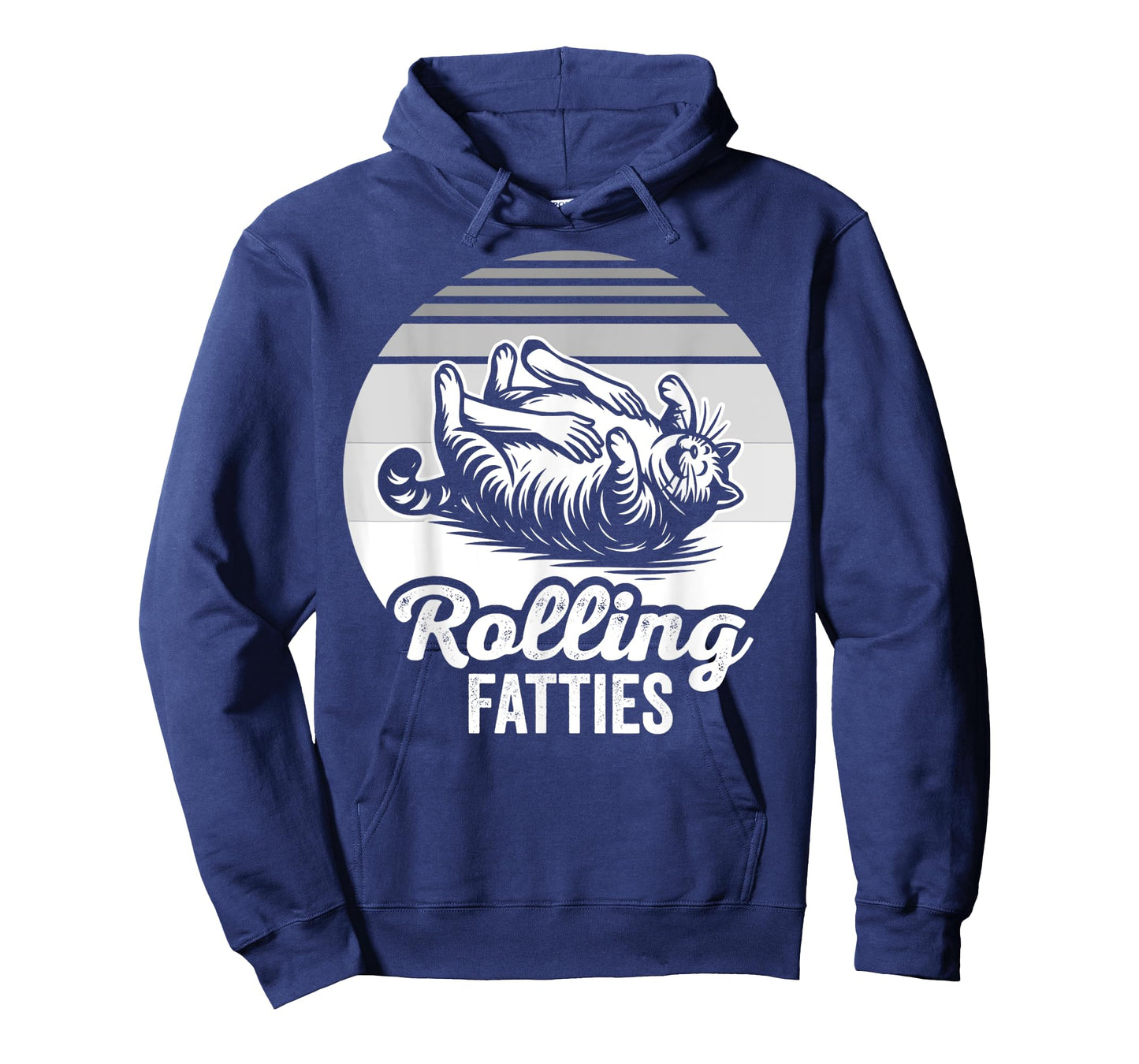 Rolling Fatties Cat Humor Graphic Design T-Shirt