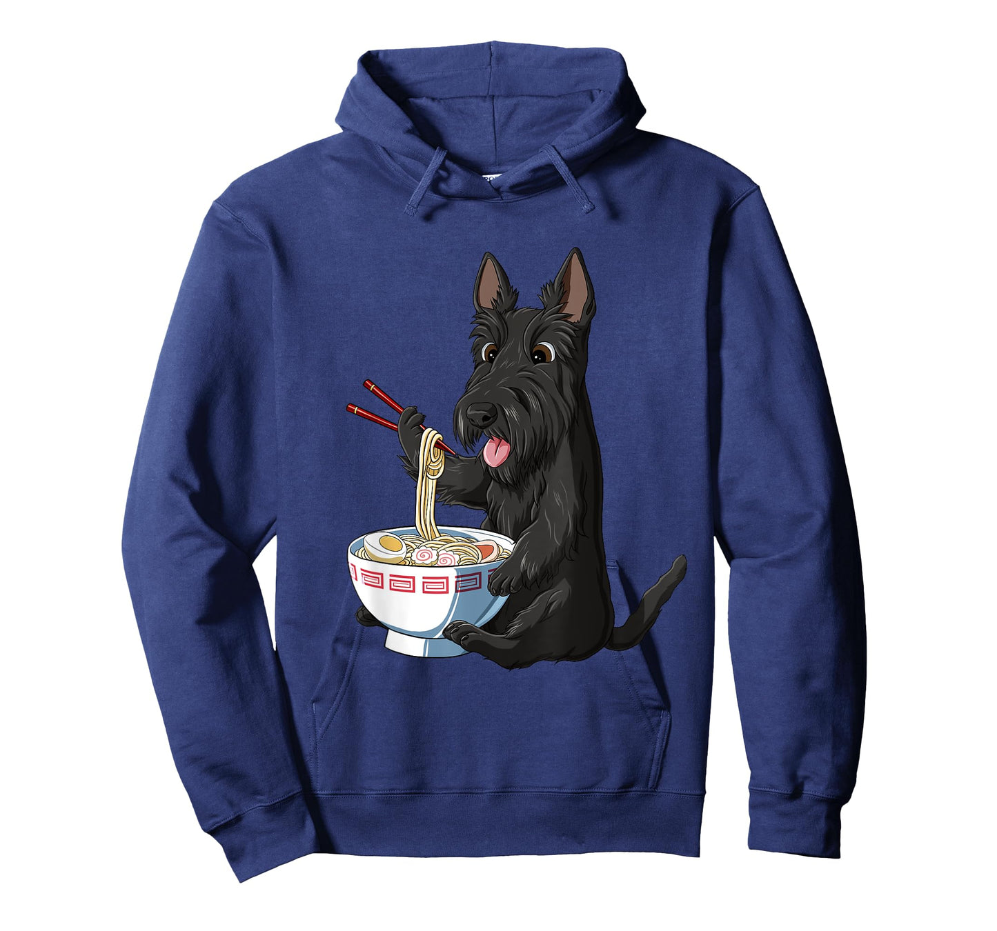 Funny Japanese Anime Dog Scottish Terrier Eating Ramen T-Shirt