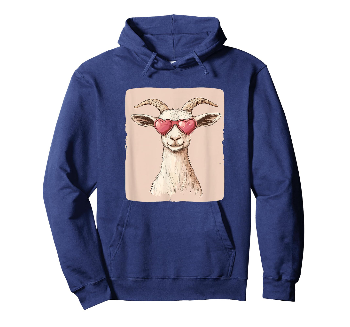 Nice Heart Sunglasses with Funny Goat Face Outfit T-Shirt