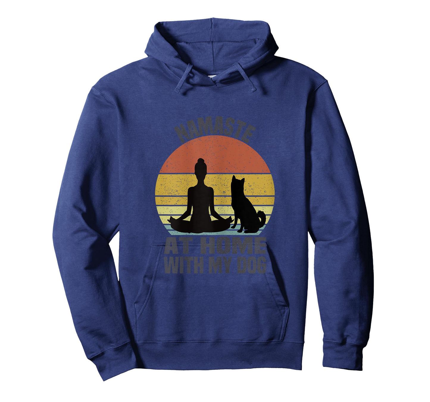 Namaste At Home With My Dog Vintage Dog Lover Owner Yoga T-Shirt
