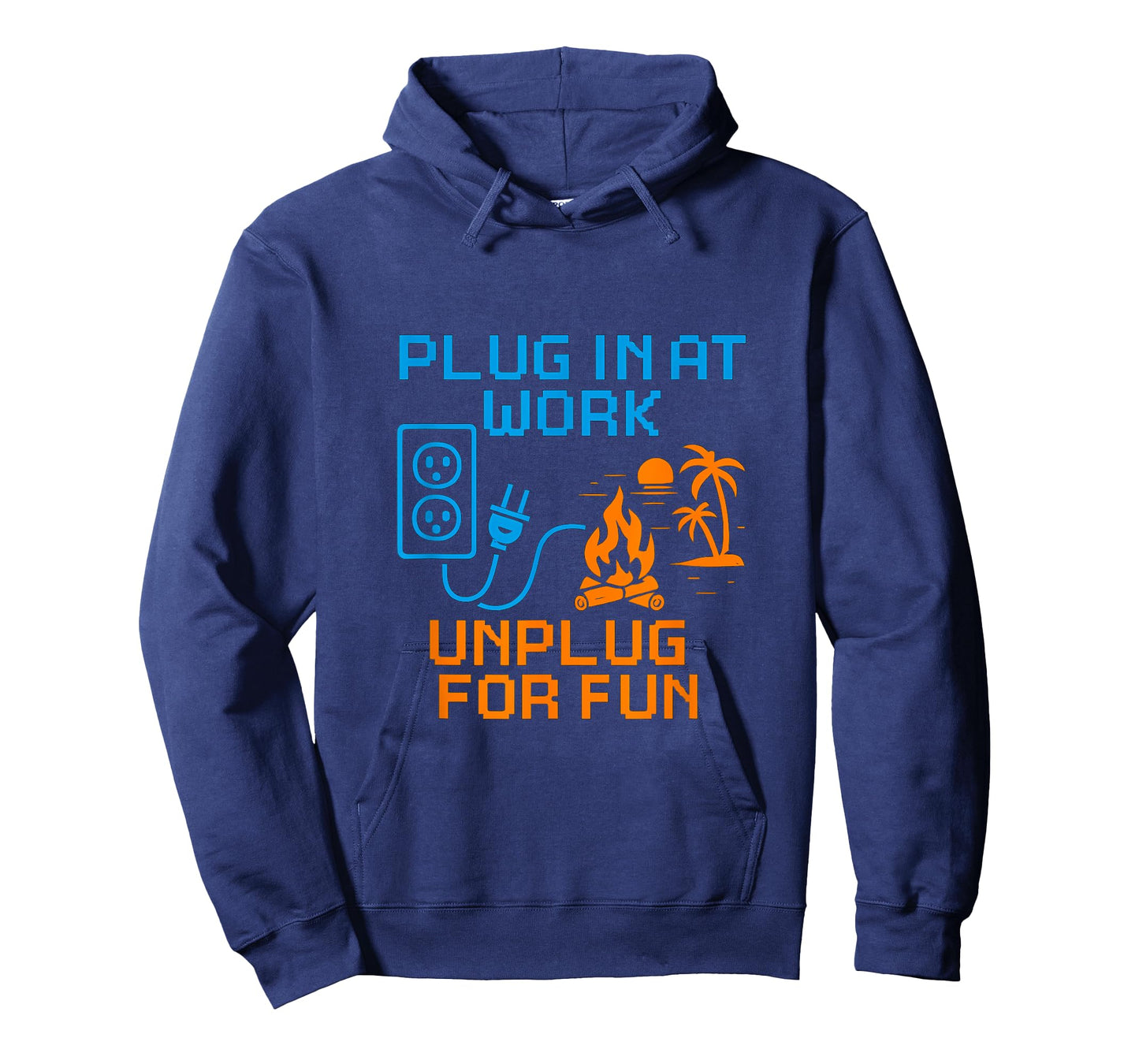 Plug in at Work Unplug for Fun Electric Design Graphic T-Shirt