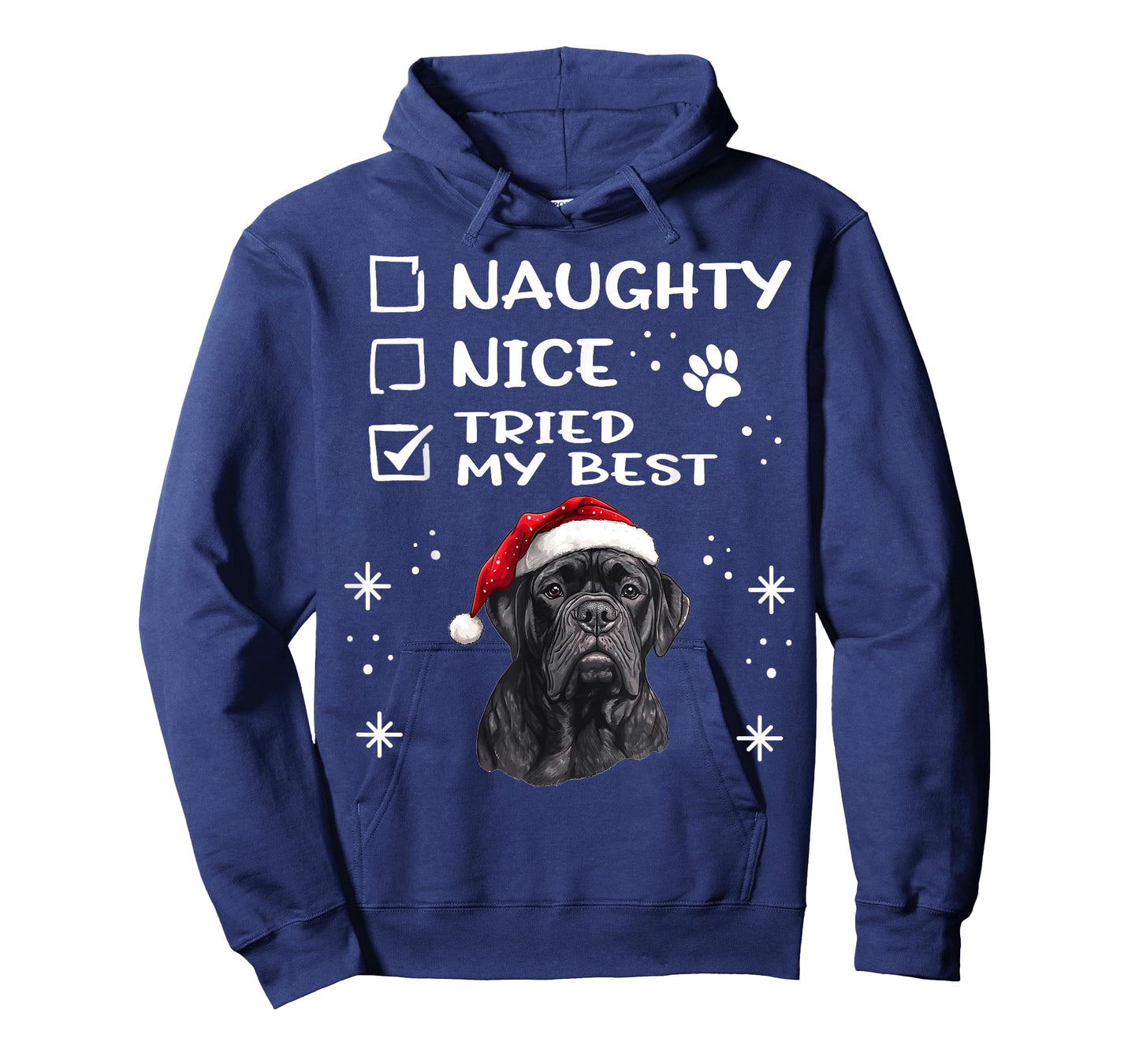 Cute Cane Corso Dog Christmas Naughty Nice Tried my Best T-Shirt